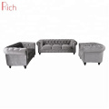 Modern Home Furniture Sectional Couch Velvet Sofa Set Chesterfileld modern living room sofa